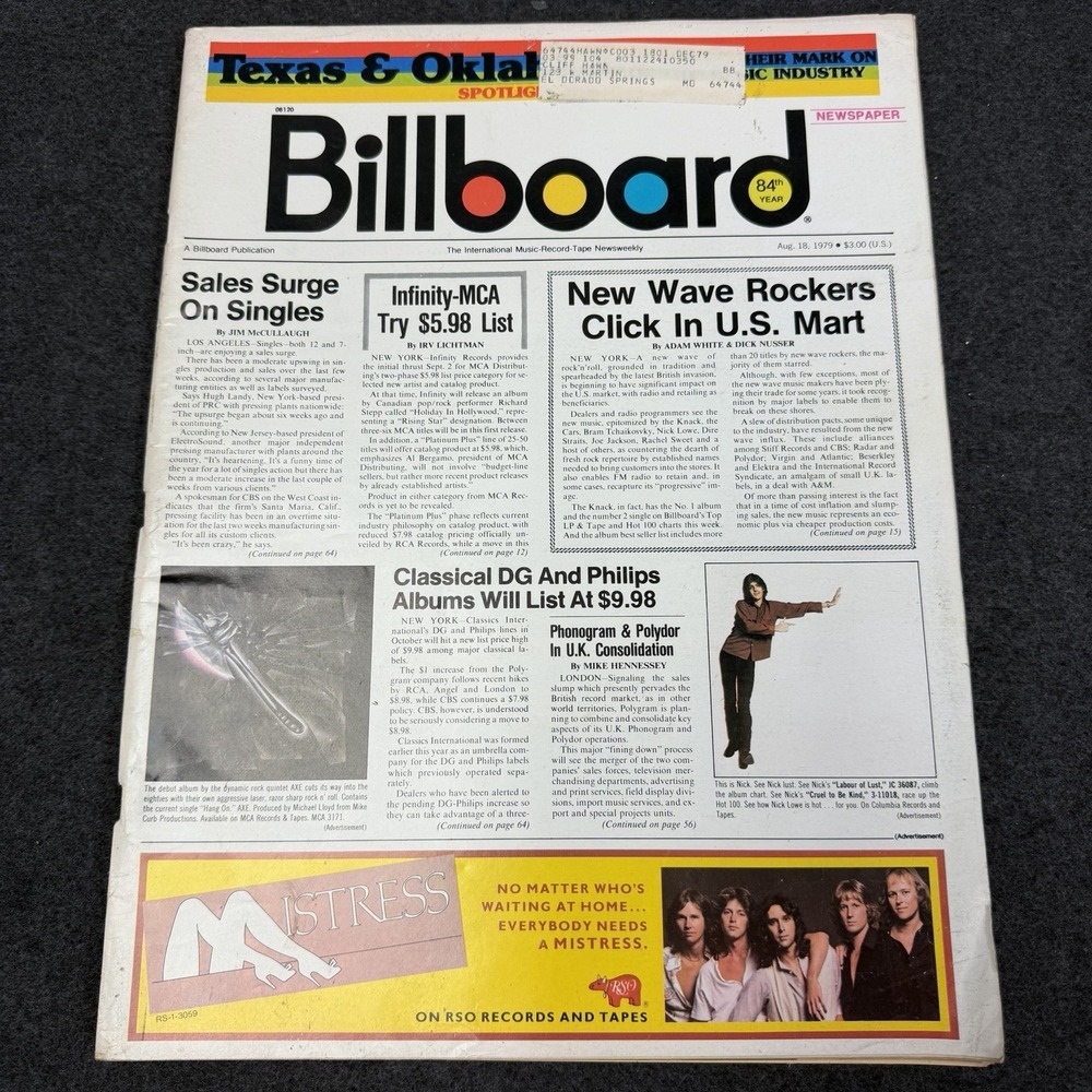BILLBOARD Magazine Vintage August 18 1979